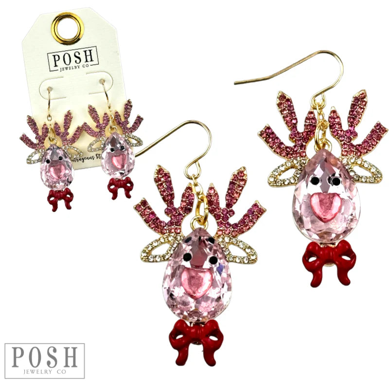 PP Rhinestone Reindeer Earrings