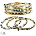 Posh Gold and Silver Bangle Bracelet Set