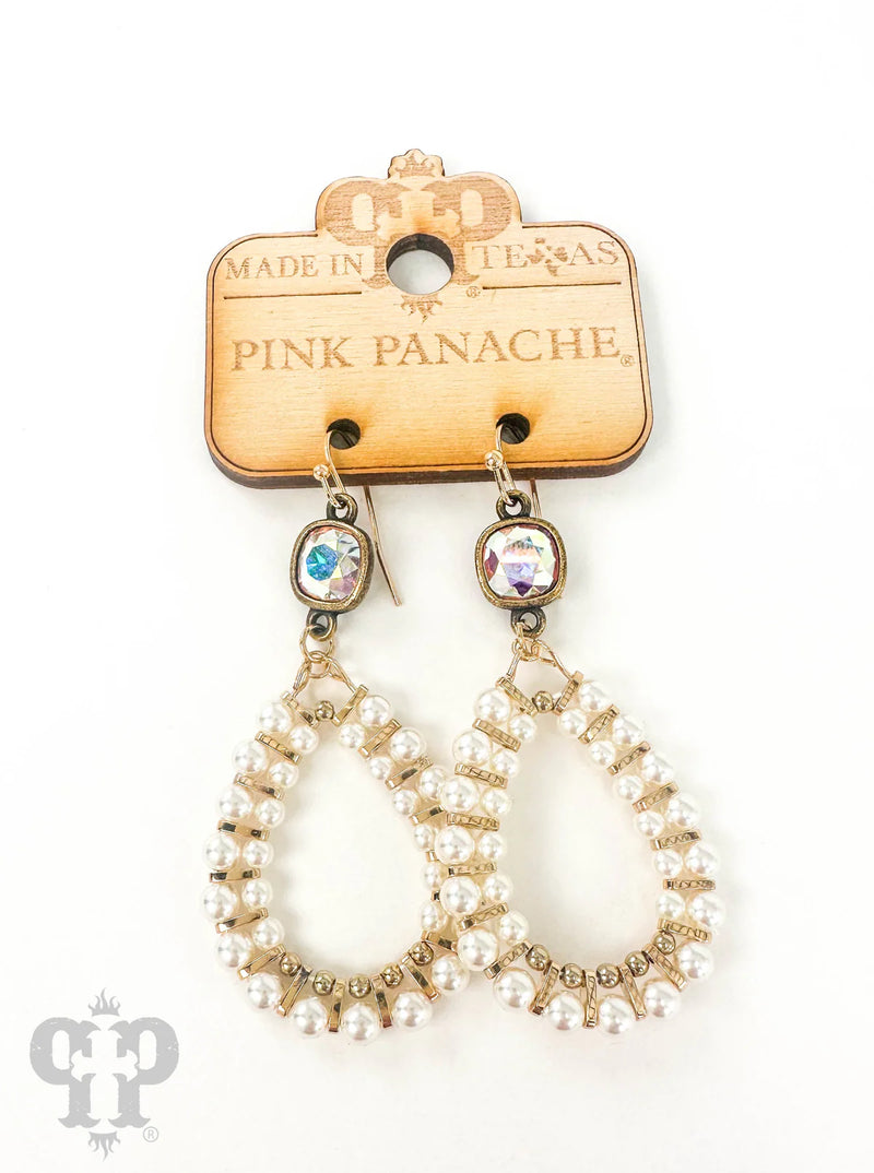 PP Gold Pearl Bead Teardrop Earring