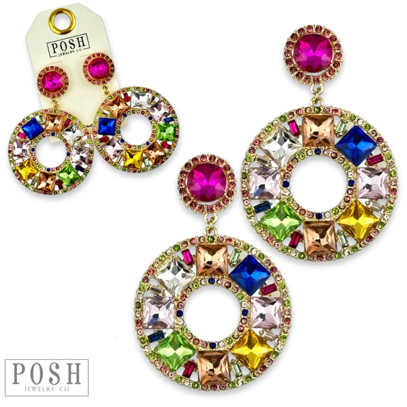 Posh Rhinestone Dangle Earring