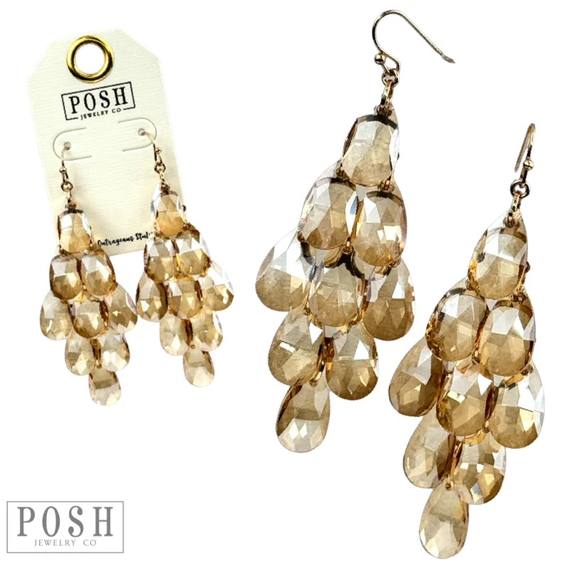 Posh Sparkling Chandelier Earrings