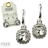 Posh Square Rhinestone Dangle Hoop Earring