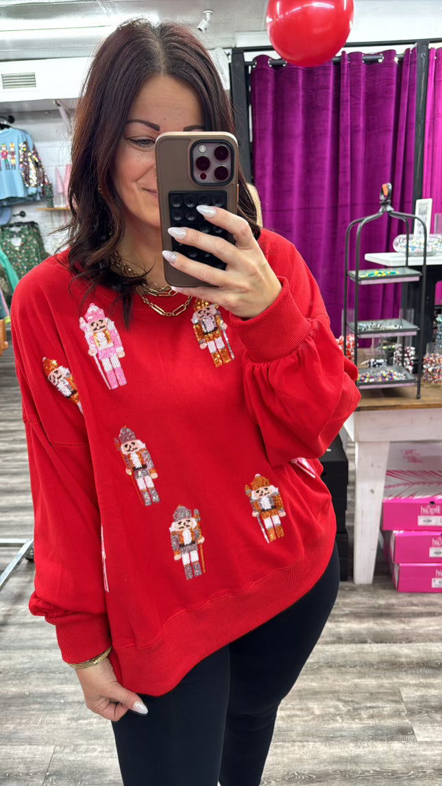 FF Red Sequin Nutcracker Top