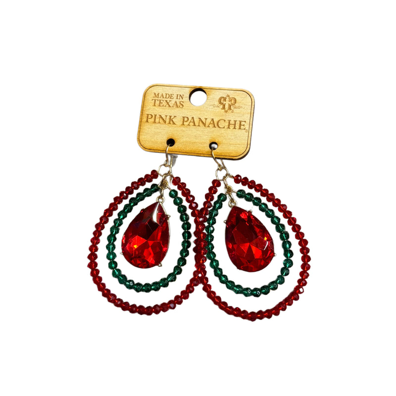 PP Red/Green Teardrop Earrings