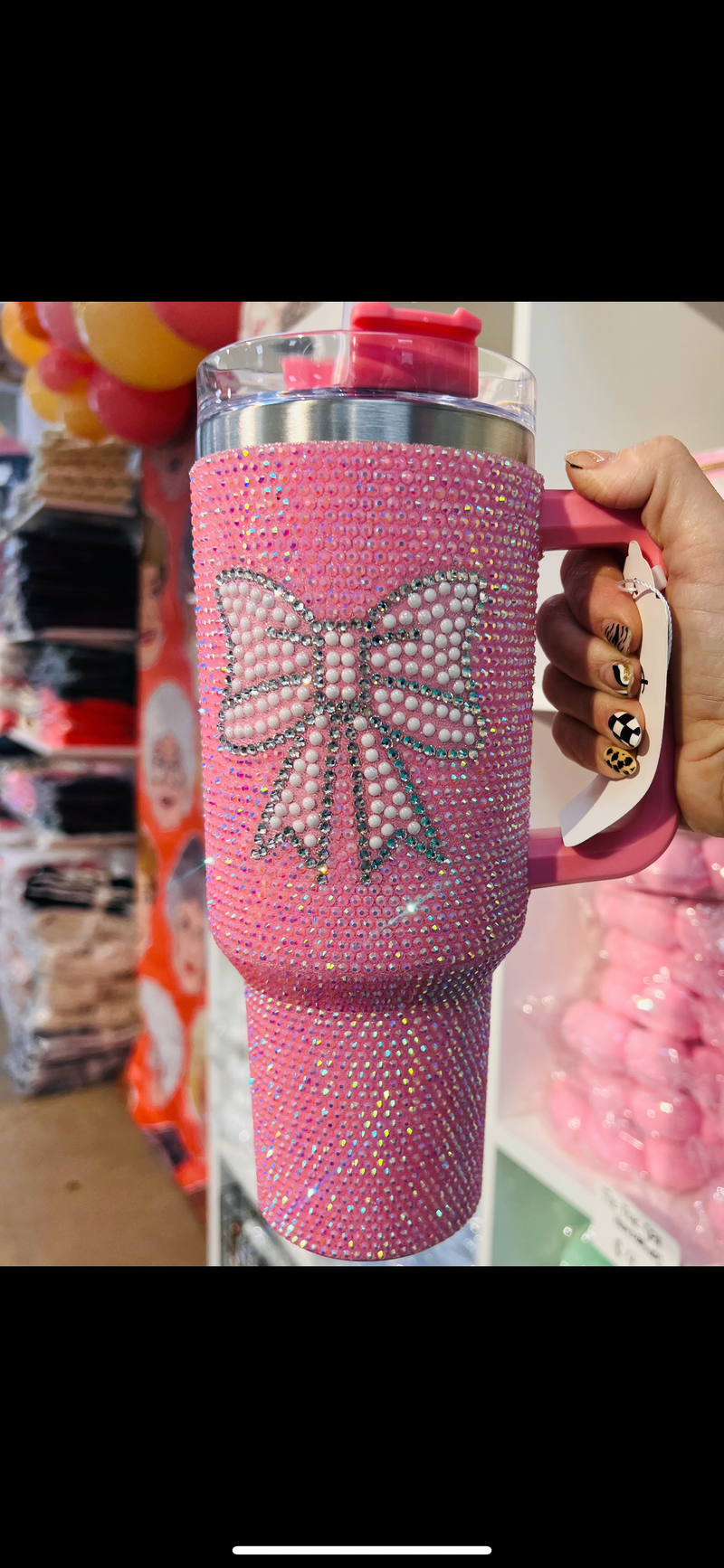 Pink Bow Bling 40oz Tumbler