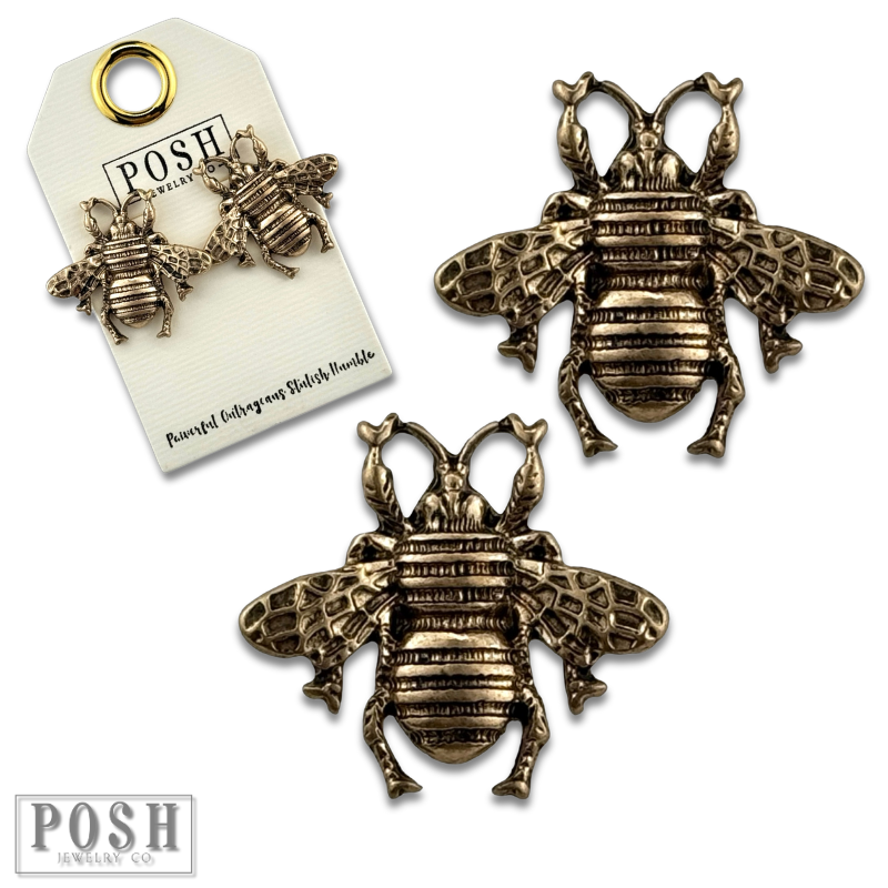 PP Gold bee post earring