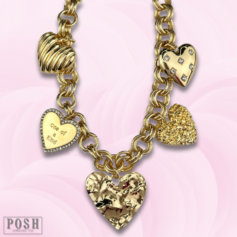 PP Gold heart charm necklace