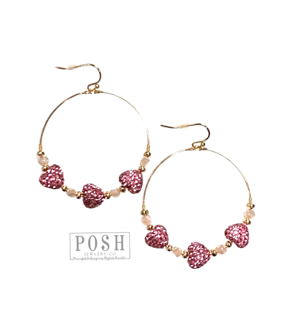 PP Pave heart earring