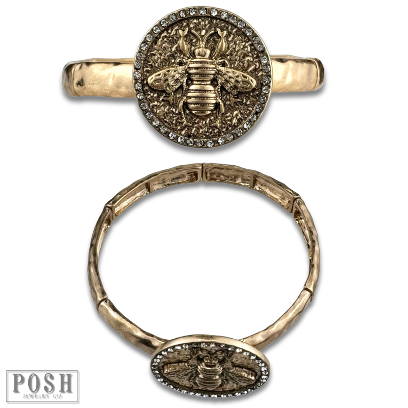 PP Gold bee cuff bracelet