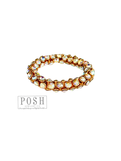 PP Iridescent rhinestone stretch bracelet