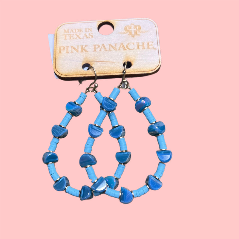 PP Cancun Beaded Earrings-Blue