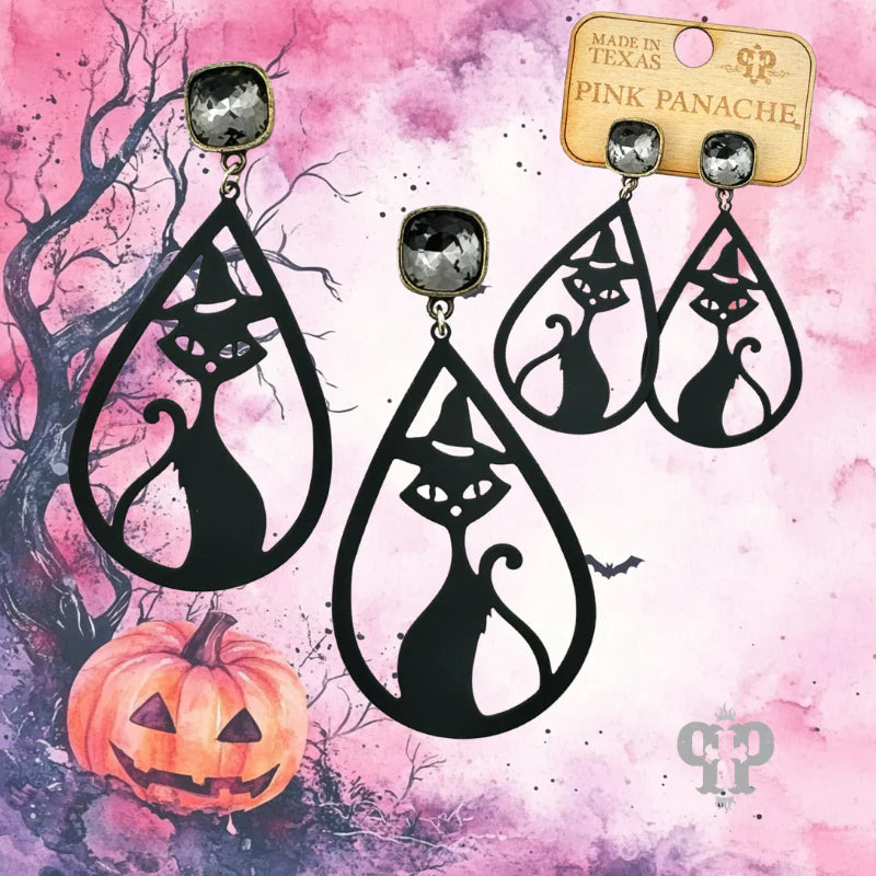 PP Black Cat Earrings