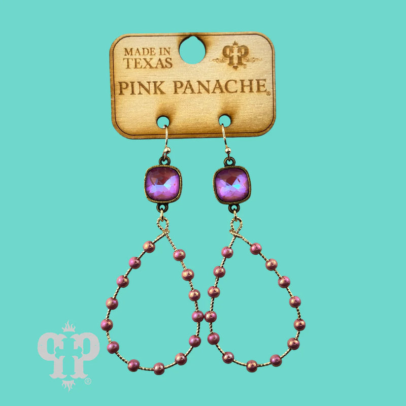 PP Pink Iridescent Teardrop Earrings