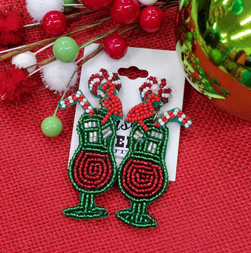 Christmas Cocktail Beaded Earring’s