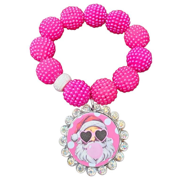 KIG Santa Bubble Fuchsia Disco Chunky Bracelet