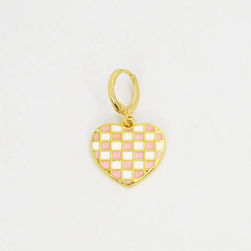 TJ Pink Checkered Heart