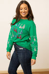 SG Array Live FA LA LA Sequins on Green Sweatshirt