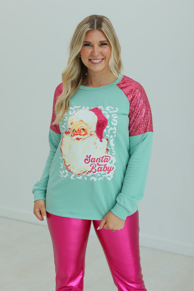 SG Array Live Santa Baby Mint Sweatshirt