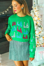 SG Array Live FA LA LA Sequins on Green Sweatshirt