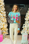 SG Array Live Nutcrackers on Blue Sweatshirt with Sequin Sleeves