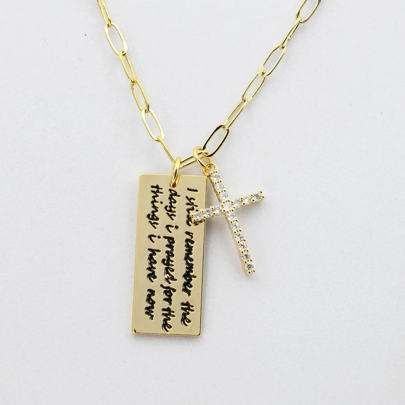 TJ Array Live Thankful Necklace Gold 1-60