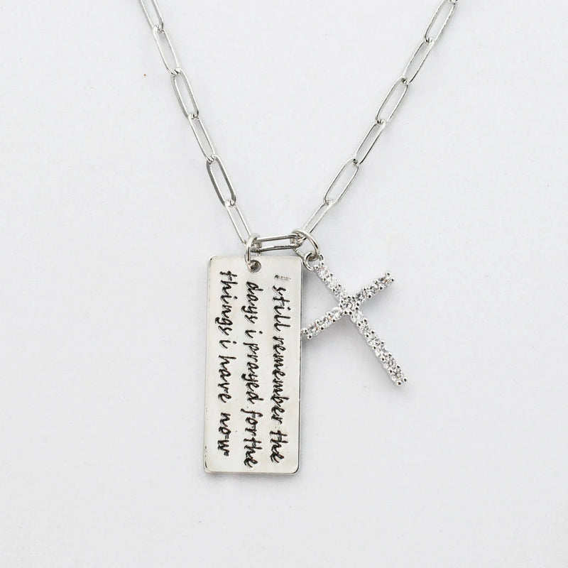 TJ Array Live Thankful Necklace Silver 1-60