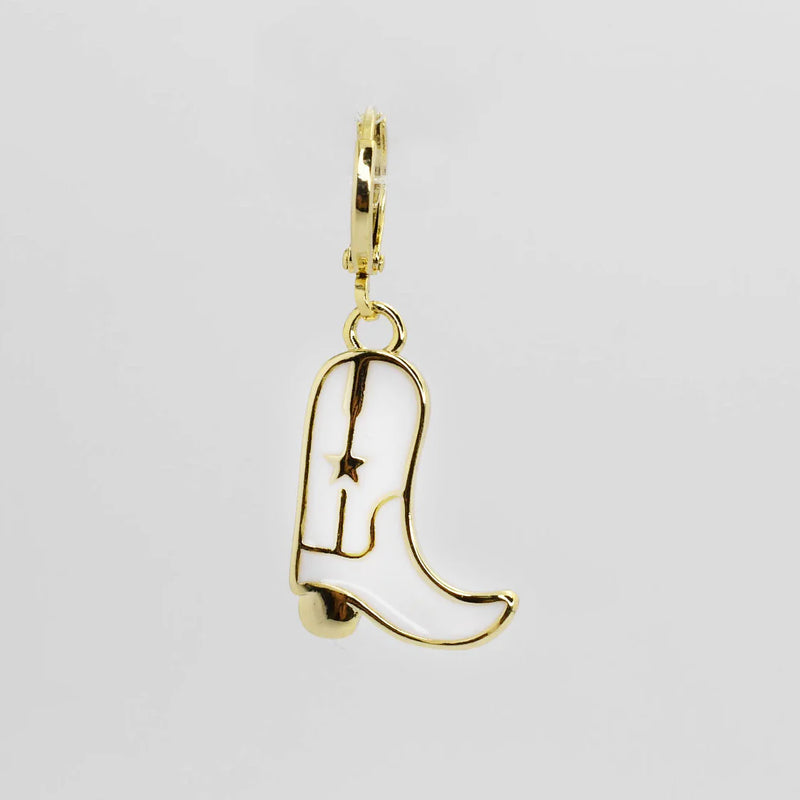 TJ White Cowboy Boot Charm CH-257