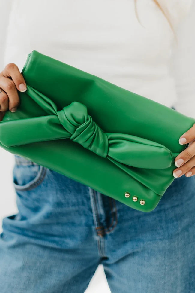 PS Array Billie Bow Clutch Crossbody Bag-Emerald