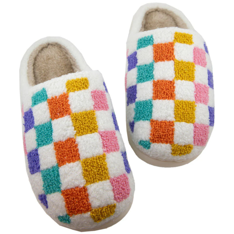 Katydid Array Live Multicolored Check Slippers