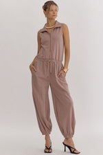 Luxe Jogger Jumpsuit-Stone