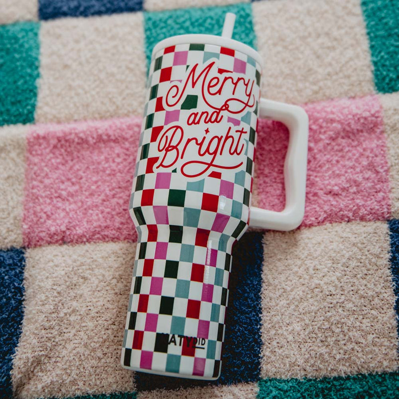 Katydid Array Live Merry & Bright Check Tumbler