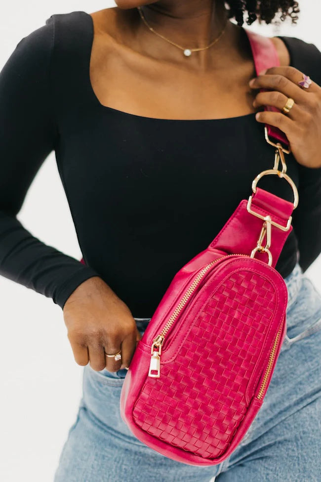 PS Array Waverly Woven Sling Bag-Pink