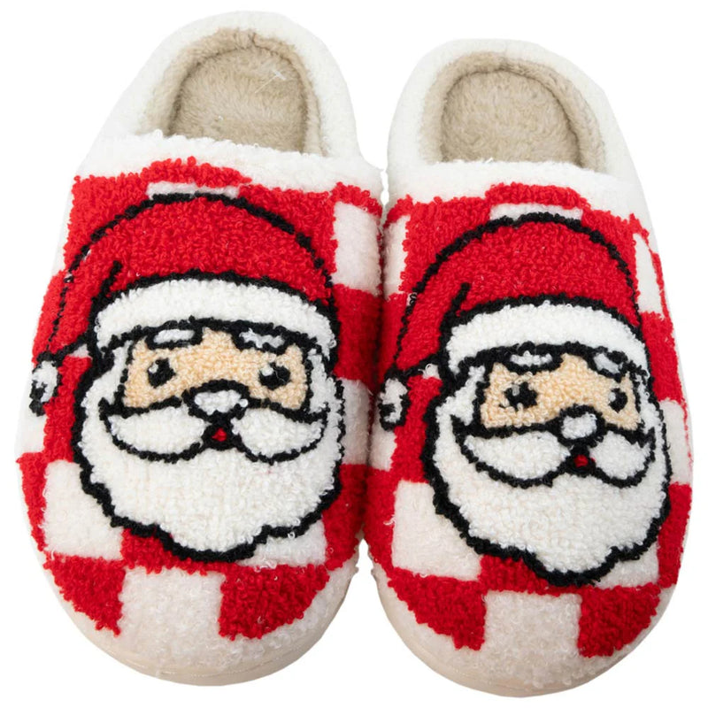 Katydid Array Live Santa Red Checkered Slippers